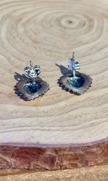 SACRED HEARTS Sterling Silver Stud Earrings