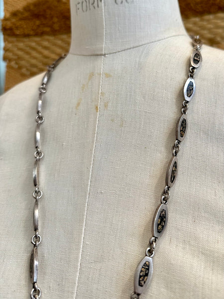 MEXICAN MEDALLION Handmade Sterling Silver & Inlayed Jasper Stone Necklace Pendant • 134g