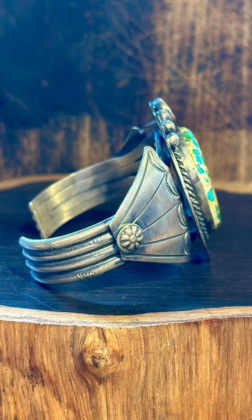 D.S NAVAJO Sonoran Gold Turquoise & Silver Cuff