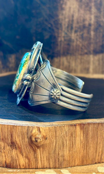 D.S NAVAJO Sonoran Gold Turquoise & Silver Cuff