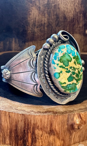 D.S NAVAJO Sonoran Gold Turquoise & Silver Cuff