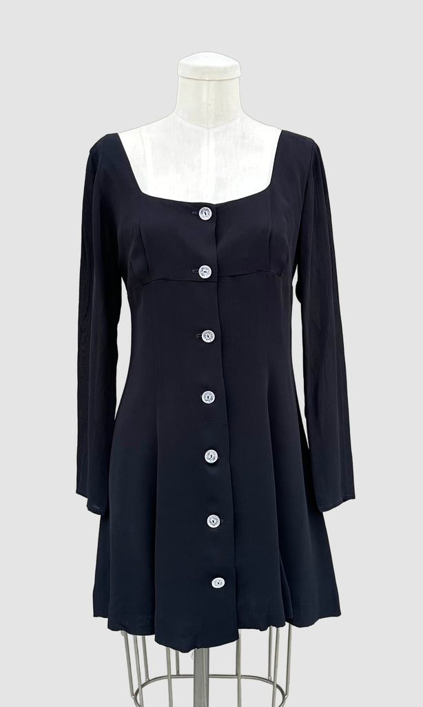 ANNA SUI 90s Vintage Little Black Dress • Small