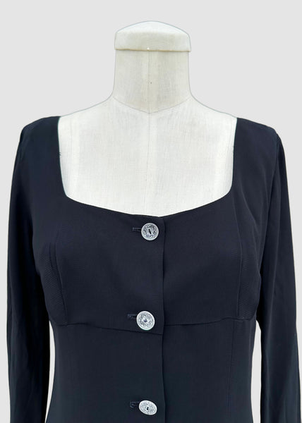 ANNA SUI 90s Vintage Little Black Dress • Small