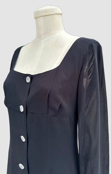 ANNA SUI 90s Vintage Little Black Dress • Small