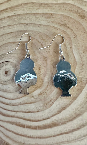 WHAT A HOOT Abalone and Mother of Pearl Owl Dangle Earrings