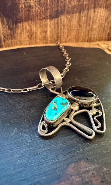 TURQUOISE BABY BEAR Onyx Necklace Pendant