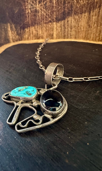 TURQUOISE BABY BEAR Onyx Necklace Pendant