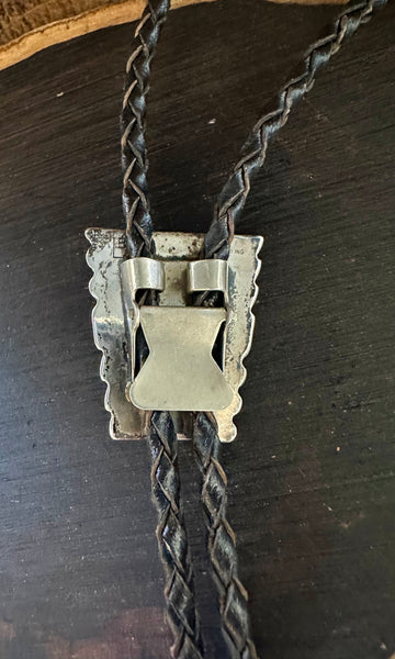 VINTAGE NUGGET Turquoise Bolo Tie w/ Leather Cord