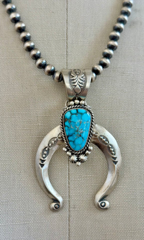 NAVAJO TURQUOISE HORSEBEND Necklace Pendant
