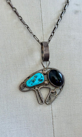 TURQUOISE BABY BEAR Onyx Necklace Pendant