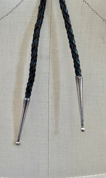 VINTAGE NUGGET Turquoise Bolo Tie w/ Leather Cord