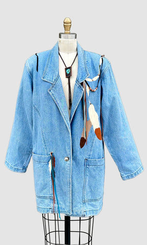 SEDONA STITCHERY 80s Vintage Denim Jacket • Medium