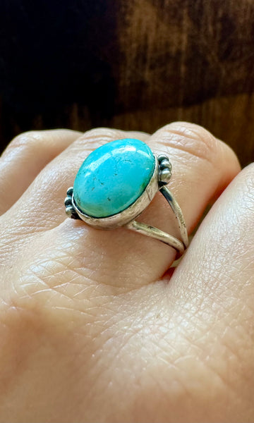 SKY BLUE D&D Sterling Silver and Turquoise Ring • Size 9