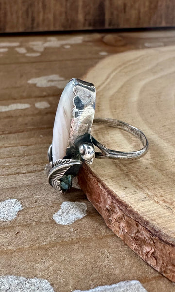 VINTAGE PEARL Sterling Silver Statement Ring • Size 6