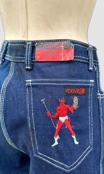 1980s VINTAGE DEVILS Denim Deadstock Jeans • 32"