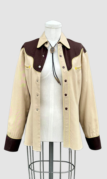 1950s VINTAGE WESTERN GABARDINE Shirt • Women's Small