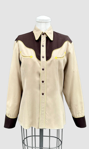 1950s VINTAGE WESTERN GABARDINE Shirt • Women's Small