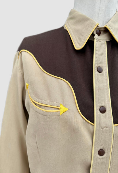 1950s VINTAGE WESTERN GABARDINE Shirt • Women's Small