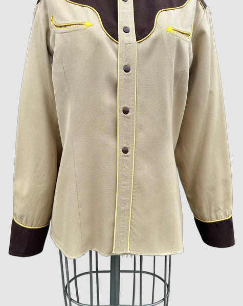 1950s VINTAGE WESTERN GABARDINE Shirt • Women's Small