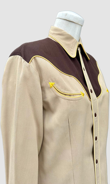 1950s VINTAGE WESTERN GABARDINE Shirt • Women's Small