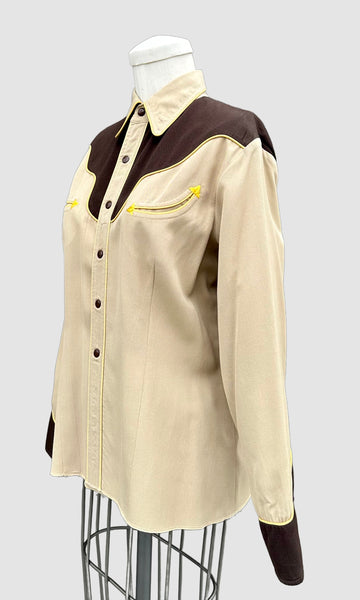 1950s VINTAGE WESTERN GABARDINE Shirt • Women's Small