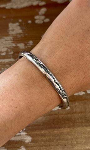 TRAVELING BEARS Sterling Silver Native Made Stamped Cuff