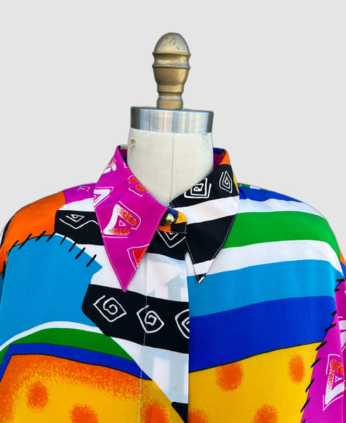 1980s STARINGTON Vintage Silk Shirt • Medium