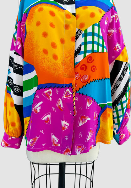 1980s STARINGTON Vintage Silk Shirt • Medium