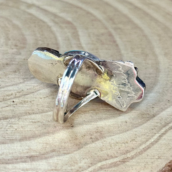 JOYCE WASETA Multi Stone Inlay Maiden Zuni Ring • Size 8