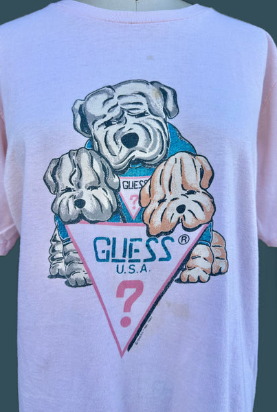 GUESS Vintage 1987 Puppy Shirt • Open Sizing