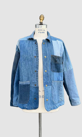 REPURPOSED PATCHWORK DENIM Chore Jackets • Size Small