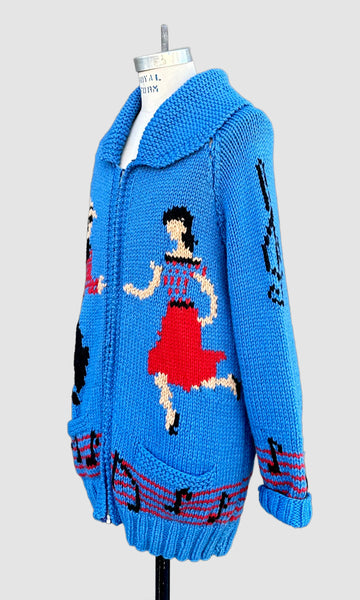 HANDMADE COWICHAN 50s Knit Mens Sweater • Large