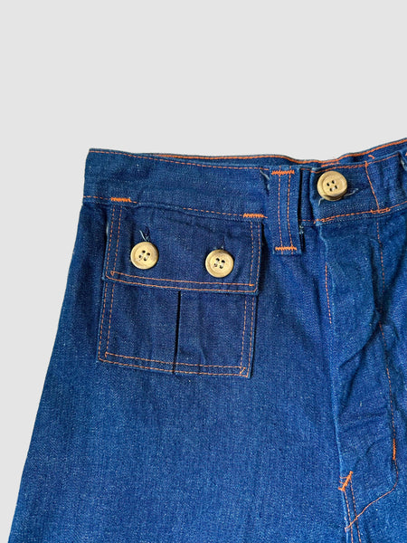 70s JUNIOR DESTINY Denim Culottes Dead Stock Shorts • Size X-Small