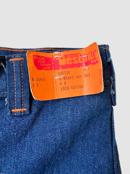 70s JUNIOR DESTINY Denim Culottes Dead Stock Shorts • Size X-Small