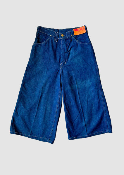 1970s JUNIOR DESTINY Denim Culottes Dead Stock Shorts • Size Small