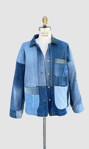 REPURPOSED PATCHWORK DENIM Chore Jackets • Size Larges (2 available)