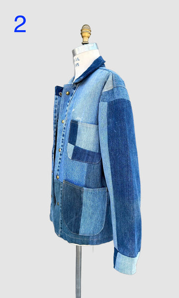 REPURPOSED PATCHWORK DENIM Chore Jackets • Size Larges (2 available)
