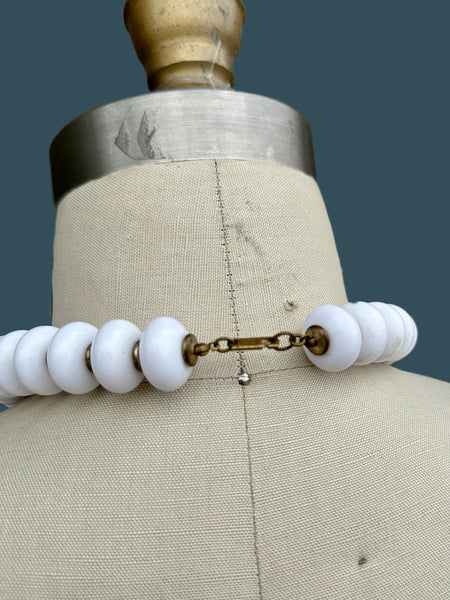 MIRIAM HASKELL Choker Necklace Vintage 70s/80s Jewelry Silver Metal and Resin
