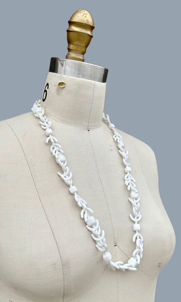 MIRIAM HASKELL Necklace Vintage 70s/80s Jewelry White Resin Beads