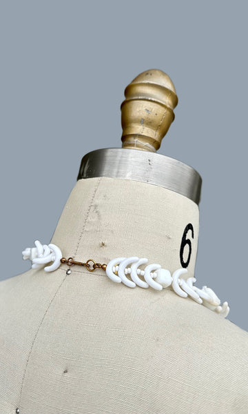 MIRIAM HASKELL Necklace Vintage 70s/80s Jewelry White Resin Beads