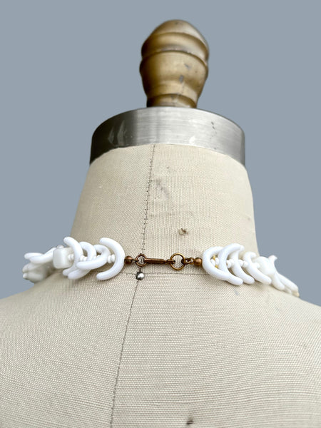 MIRIAM HASKELL Necklace Vintage 70s/80s Jewelry White Resin Beads