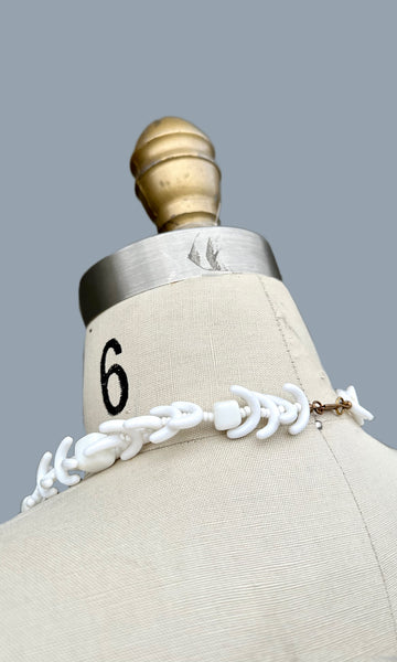 MIRIAM HASKELL Necklace Vintage 70s/80s Jewelry White Resin Beads