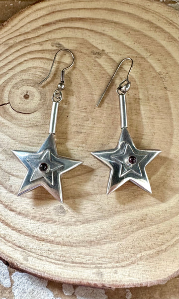 VINTAGE SHOOTING STAR Silver Dangle Earrings