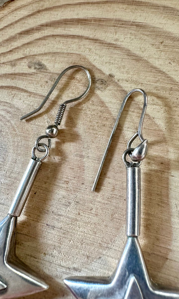 VINTAGE SHOOTING STAR Silver Dangle Earrings