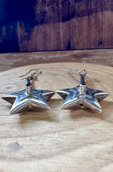 VINTAGE SHOOTING STAR Silver Dangle Earrings