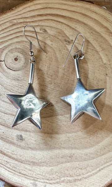 VINTAGE SHOOTING STAR Silver Dangle Earrings