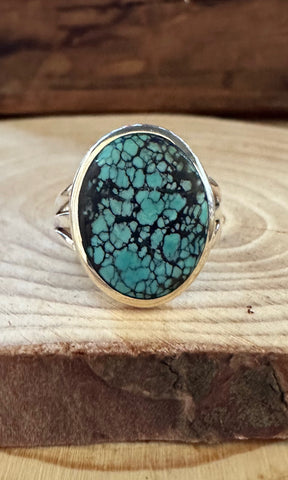 AMERICAN TURQUOISE and Silver Ring • Size 9