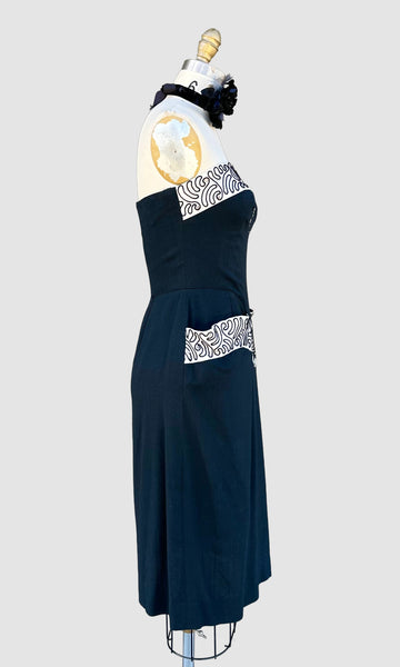 1950s VINTAGE Strapless Cocktail Dress • Small