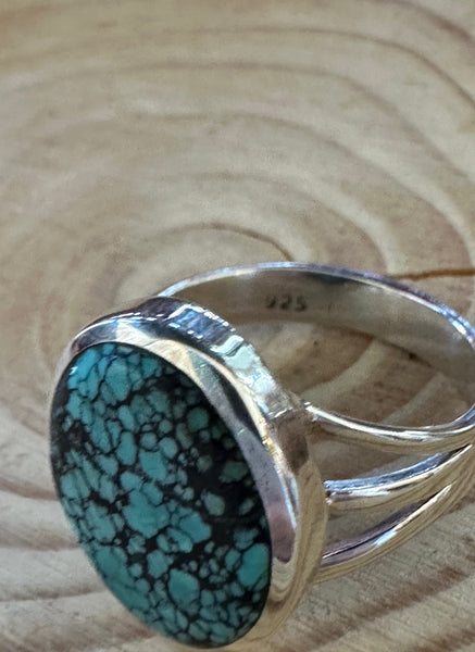AMERICAN TURQUOISE and Silver Ring • Size 9