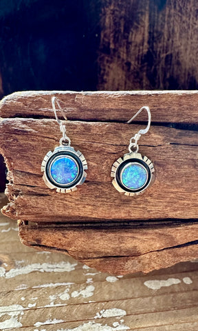 NAVAJO OPALS Sterling Silver Dangle Earrings